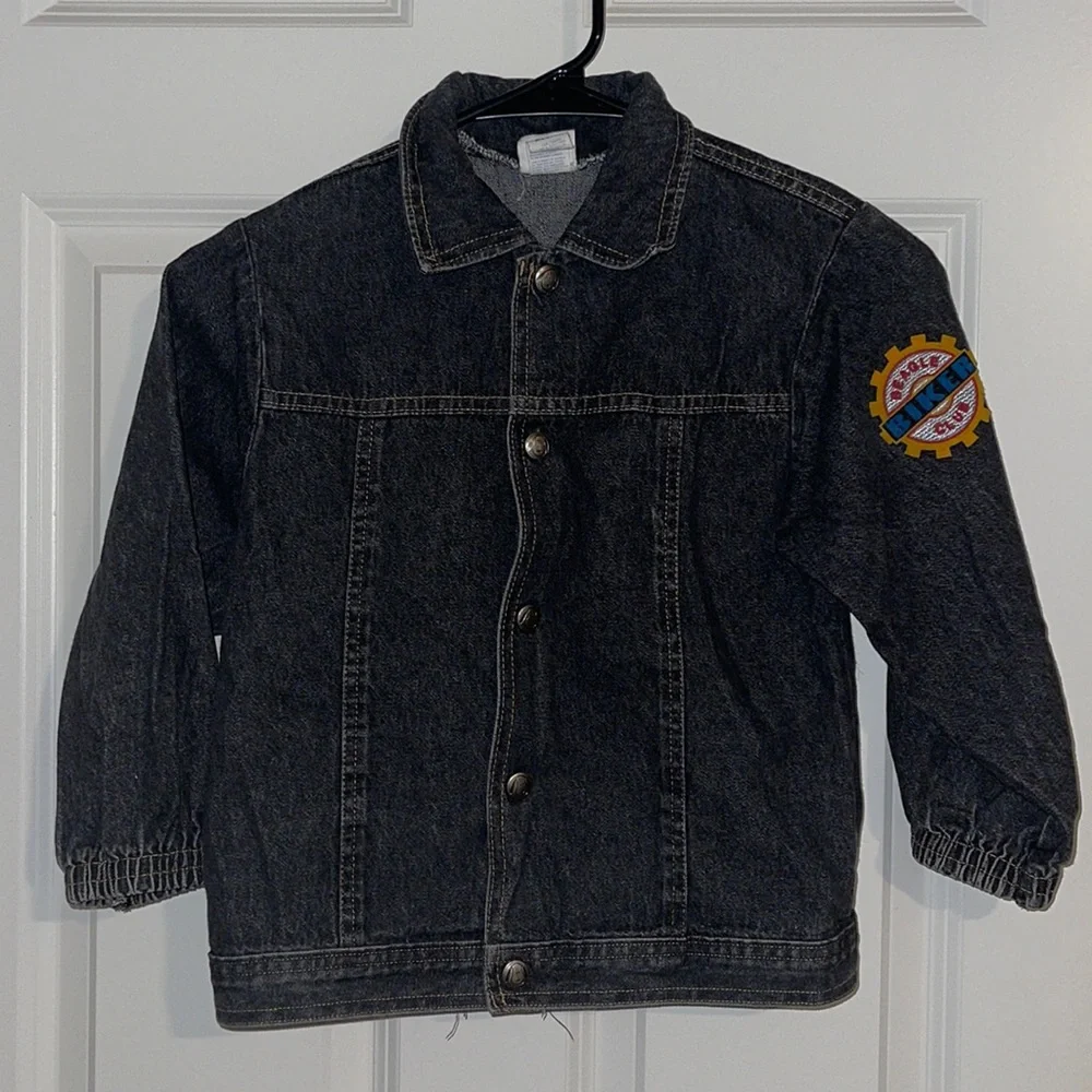Vintage kids Snoopy Beagle Biker Club Jean Jacket sz Medium